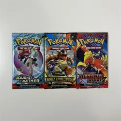Pokemon Cards TCG 3 Pack Bundle Mixed Sets Destined Rivals Journey Together - Image 1