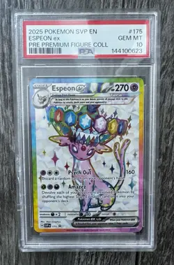 Pokemon 2025 Espeon ex 175 Tera Promo Premium Figure Collection GEM MINT PSA 10 - Image 1
