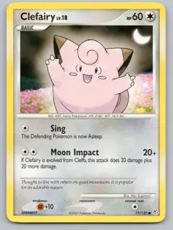 Clefairy 77/130 Common Diamond & Pearl Pokemon Lightly Played - Image 1
