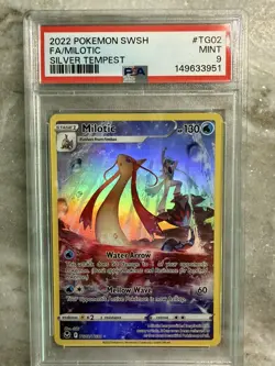 2022 POKEMON SWORD & SHIELD SILVER TEMPEST #TG02 FULL ART/MILOTIC PSA 9 - Image 1