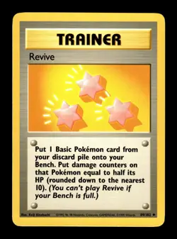 6-02-08 PWE pokemon unplayed . 1999 nintendo base set trainer revive #89/102 - Image 1