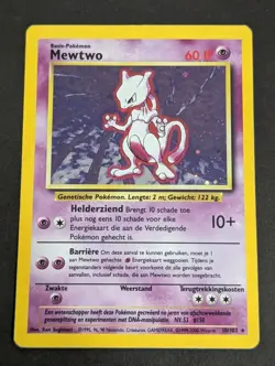 Pokemon TCG - Mewtwo Holo Base Set Dutch 10/102 Vintage Wizards of the Coast Hp - Image 1