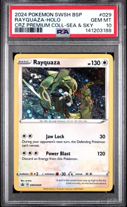 2024 POKEMON SWSH BLACK STAR PROMO #029 RAYQUAZA-HOLO PSA 10 - Image 1