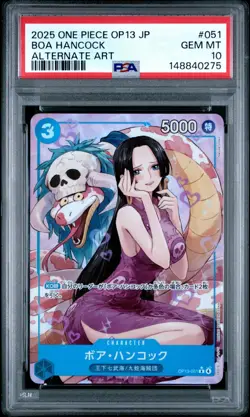 One Piece Japanese OP13 BOA HANCOCK Alternate Art PSA 10 #051 - Image 1