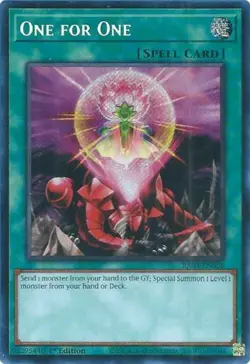 One for One - RA03-EN056 - Secret Rare - 1st Edition NM Yugioh Quarter Century B - Image 1