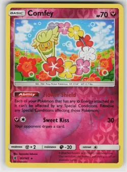 Comfey 93/145 Holo Holo Rare Guardians Rising Reverse Holo LP Pokemon - Image 1
