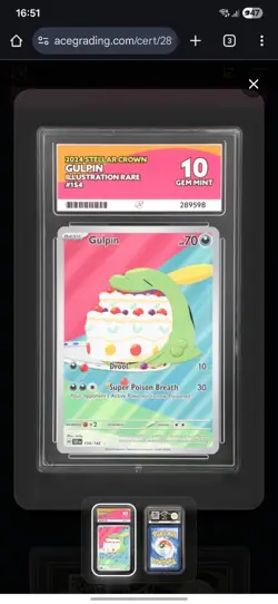 Pokemon TCG Gulpin 154/142 Stellar Crown Illustration Rare ACE 10 - Image 1
