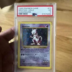 1999 POKEMON BASE SET SHADOWLESS #10 MEWTWO-HOLO PSA 5 - Image 1