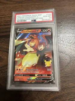 Lance's Charizard V SWSH133 - Celebrations 2021 Pokemon Promo Card - PSA 10 - Image 1