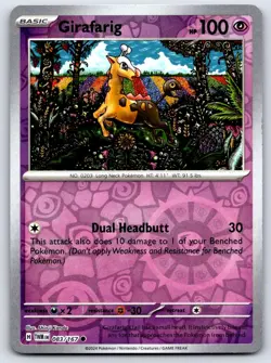 GIRAFARIG 083/167 REVERSE HOLO TWILIGHT MASQUERADE POKEMON NEAR MINT - Image 1
