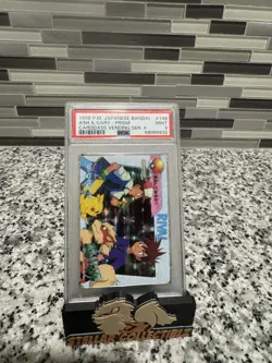 1998 POKEMON JAPANESE BANDAI CARDDASS VENDING SERIES 4 ASH & GARY 148 PSA 9 MINT - Image 1