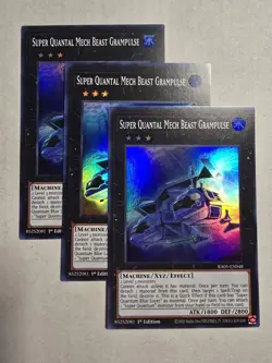 Yugioh! 3x Super Quantal Mech Beast Grampulse RA05-EN048 Super Rare 1st Ed NM - Image 1