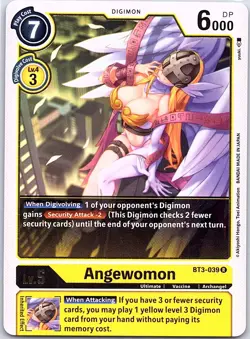 Angewomon BT3-039 R Resurgence Booster - Digimon Card Game - NM - Image 1