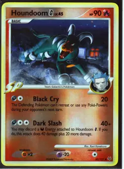 2009 POKEMON Card HOUNDOOM G 50/127-PLATINUM-REVERSE HOLO- NM/LP (Excellent - Image 1