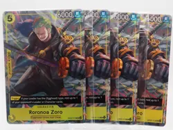 4 x Roronoa Zoro OP07-113 Alt Art One Piece Card Game CCG TCG Playset - Image 1
