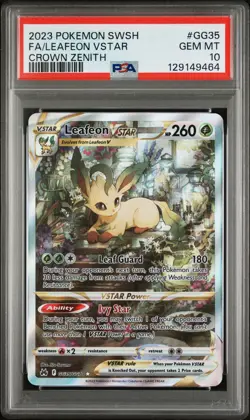 LEAFEON VSTAR GG35/GG70 PSA 10 CROWN ZENITH ULTRA RARE POKEMON CARD ENGLISH - Image 1
