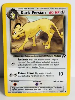 Dark Persian Unlimited Uncommon Team Rocket 42/82 Pokemon Card - Image 1