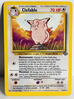 Clefable Jungle 17/64 Non Holo Rare Pokemon Cards - Image 3