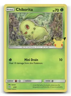 Chikorita 2/25 - McDonald's 25th Anniversary Promos Holo - Pokemon Card NM/M - Image 1
