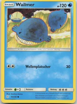 Wailmer 45/236 Tomokazu Komiya - Welten im Wandel - DE - NM - Pokemon TCG Karte - Image 1