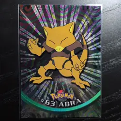 1999 Topps TV Animation - Abra #63- Foil - Black Logo- Vintage Pokemon - Image 1