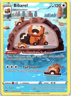 Pokemon Bibarel Holo SWSH: Crown Zenith: Galarian Gallery GG25/GG70 NM - Image 1