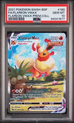 2021 POKEMON SWSH BLACK STAR PROMO #180 FULL ART/FLAREON VMAX PSA 10 - Image 1