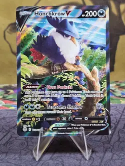 Pokemon TCG Honchkrow V (Alternate Full Art) 162/172 SwSh: Brilliant Stars NM - Image 1