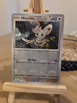 Pokemon Card Minccino 075/086 Reverse Holo Master Ball Black Bolt English - Lp - Image 1