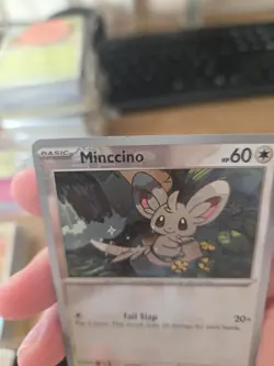 Pokemon Card Minccino 075/086 Reverse Holo Master Ball Black Bolt English - Lp - Image 3