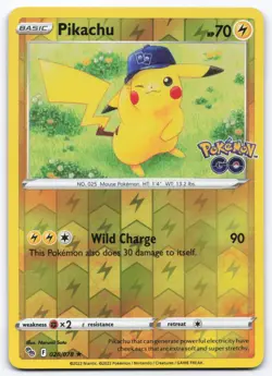 Pokemon TCG Pikachu 028/078 Reverse Holo Pokemon Go NM - Image 1