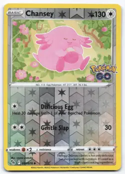 Pokemon TCG Chansey 051/078 Reverse Holo Pokemon Go NM - Image 1