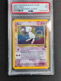 [PSA 7] 🔥 Mew Black Star Promo Holo #9 Pokemon League 2000 WOTC - Image 1