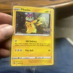 Pokemon TCG Pikachu SWSH234 Black Star Promo Pokemon GO Holo - Image 1