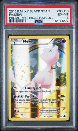 2016 POKEMON XY BLACK STAR PROMO MEW EX #XY110 PSA 6 EX #112141272 - Image 1