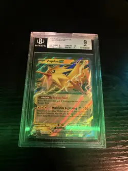 Pokemon Zapdos ex 145/165 Scarlet & Violet 151 EX Double Rare Holo BGS 9 - Image 1