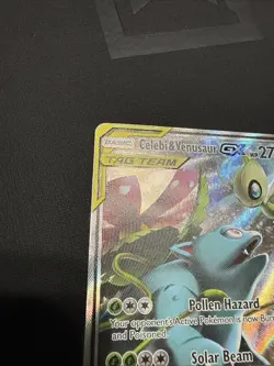 Pokemon Sun & Moon Tag Team Black Star Promo SM167 Full Art Celebi & Venusaur GX - Image 2