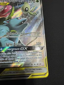 Pokemon Sun & Moon Tag Team Black Star Promo SM167 Full Art Celebi & Venusaur GX - Image 5