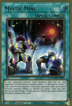 Yugioh! LP Mystic Mine - MGED-EN047 - Premium Gold Rare - 1st Edition Lightly Pl - Image 1