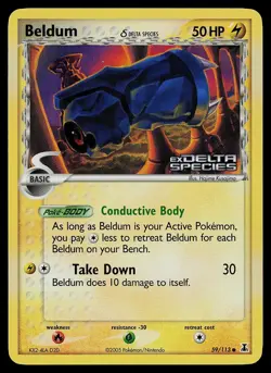 Pokemon Card - Beldum Delta Species 59/113 Reverse Holo Stamped - Image 1