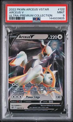 2022 PKMN Arceus V Ultra Premium Collection PSA 9 Metal Pokemon Card Official - Image 1