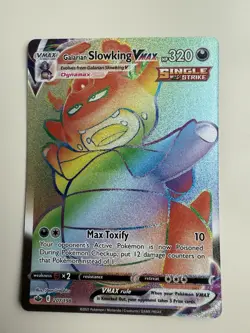 Pokemon TCG Chilling Reign Galarian Slowking VMAX Rainbow Full Art 207/198 NM! - Image 1
