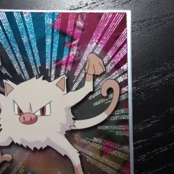 1999 Topps Pokemon #56 Mankey, #57 Primeape Black Logo (Sunrays Foil) - Image 2