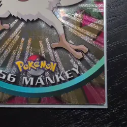 1999 Topps Pokemon #56 Mankey, #57 Primeape Black Logo (Sunrays Foil) - Image 3