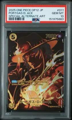 PSA 10 Portgas D.ACE 2025 One Piece OP 12 Special Alternate Art #011 JPN - Image 1