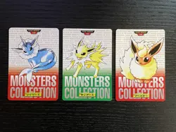 Pokemon Carddass 1996 cards Set #134 Vaporeon #135 Jolteon #136 Flareon BANDAI - Image 1