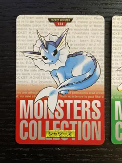 Pokemon Carddass 1996 cards Set #134 Vaporeon #135 Jolteon #136 Flareon BANDAI - Image 2