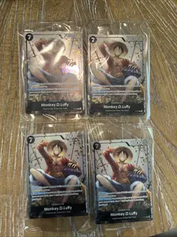 Lot Of 4 P-075 Monkey.D.Luffy Promo Card TS-02 Tin Set 02 ENGLISH SEALED - Image 1