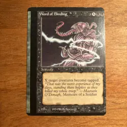 Extremly Miscut 1994 Magic The Gathering Word Of Binding Card ERROR - Image 1