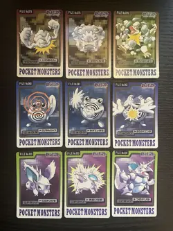 Pokemon Carddass 1997 Lot Set of 9 cards Golem Poliwrath Nidoking etc. BANDAI - Image 1